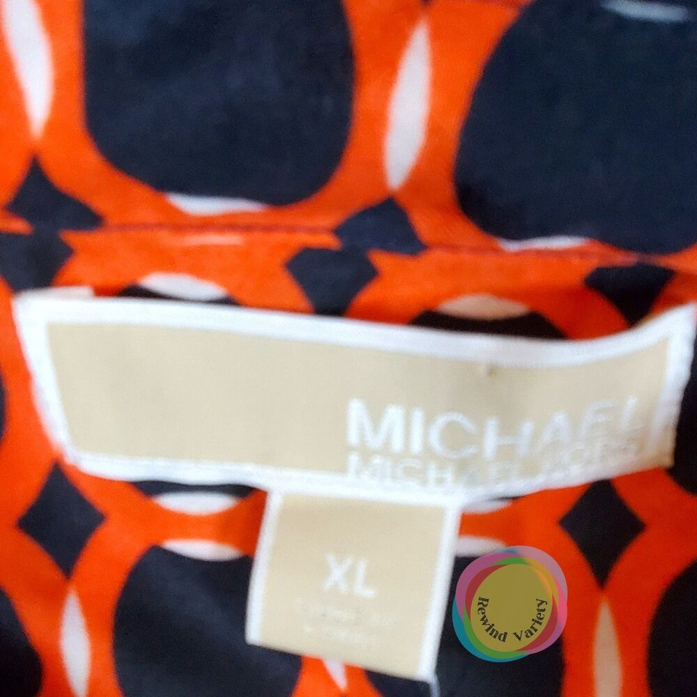 NWT Michael Kors Nautical Chain Accent Blouse Womens XL Red White Blue Top - Picture 3 of 16